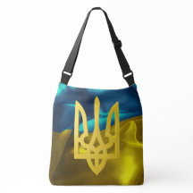Den Ukraina 3D flagga och den Tryzub Crossbody