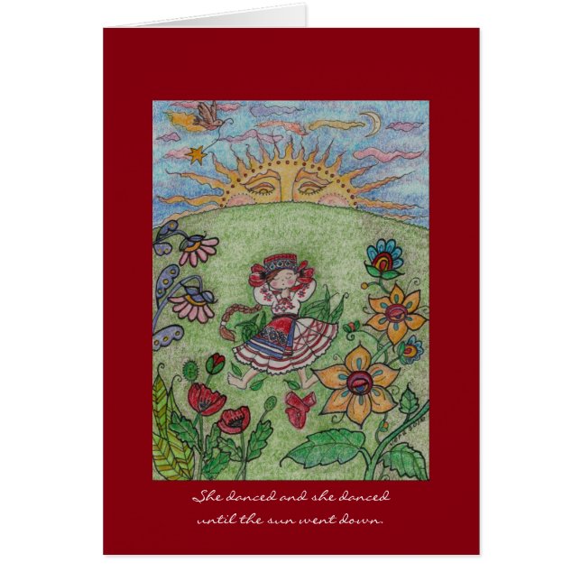 Den ukrainska dansare, tills solen gick, besegrar hälsningskort (Framsidan)