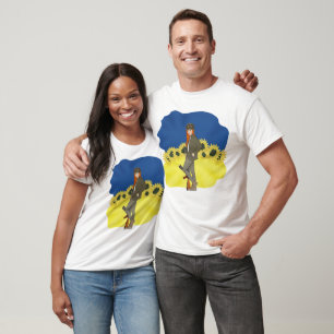 Den ukrainska flickan.. Ukrainukrainska flagga T Shirt