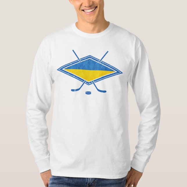 Den ukrainska ishockeyT-tröja med namn & numrerar T-shirt (Framsida)