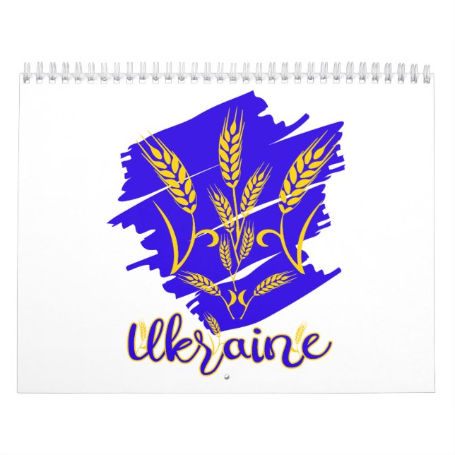 Den ukrainska nationella symbolen tryzub tillverka kalender (Omslag)