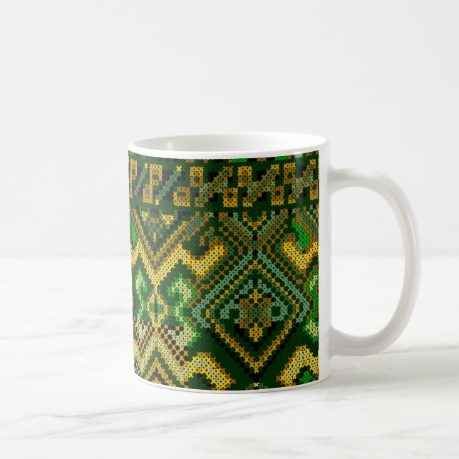 Den ukrainska stilkor syr mönstermuggen kaffemugg (Höger)