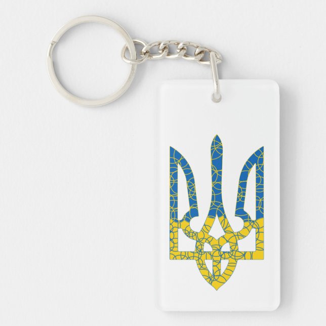 Den ukrainska tridenten texturerade flagga Ukraina (Framsidan)