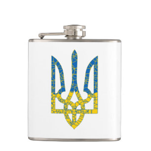 Den ukrainska tridenten texturerade flagga Ukraina Fickplunta