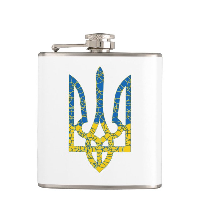 Den ukrainska tridenten texturerade flagga Ukraina Fickplunta (Framsidan)