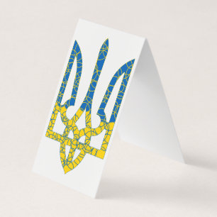 Den ukrainska tridenten texturerade flagga Ukraina Kort