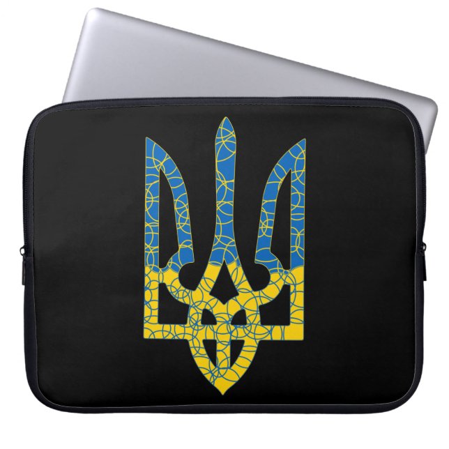 Den ukrainska tridenten texturerade flagga Ukraina Laptop Fodral (Framsidan)