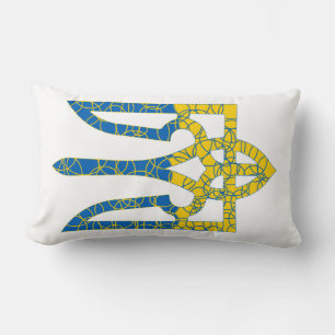Den ukrainska tridenten texturerade flagga Ukraina Lumbarkudde
