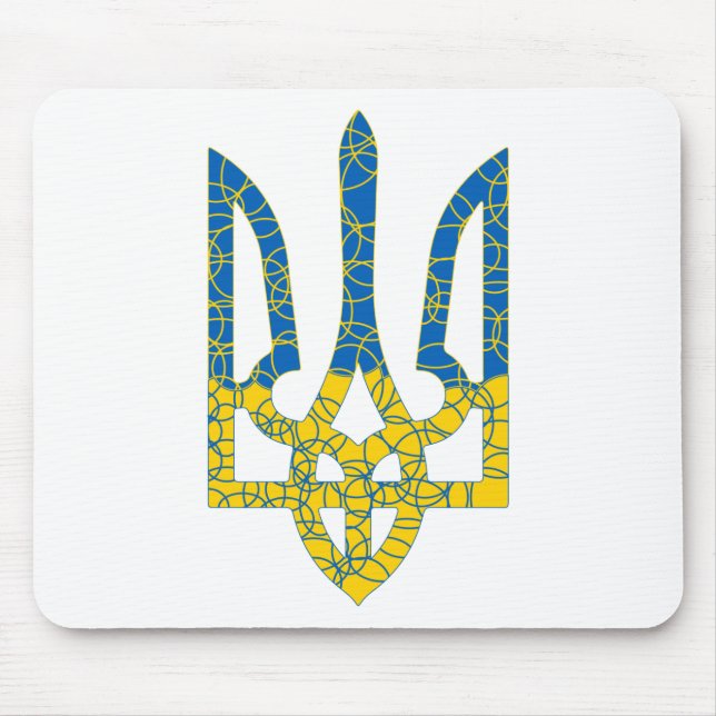 Den ukrainska tridenten texturerade flagga Ukraina Musmatta (Framsidan)