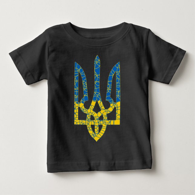 Den ukrainska tridenten texturerade flagga Ukraina T Shirt (Framsida)