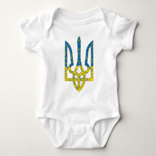 Den ukrainska tridenten texturerade flagga Ukraina T Shirt