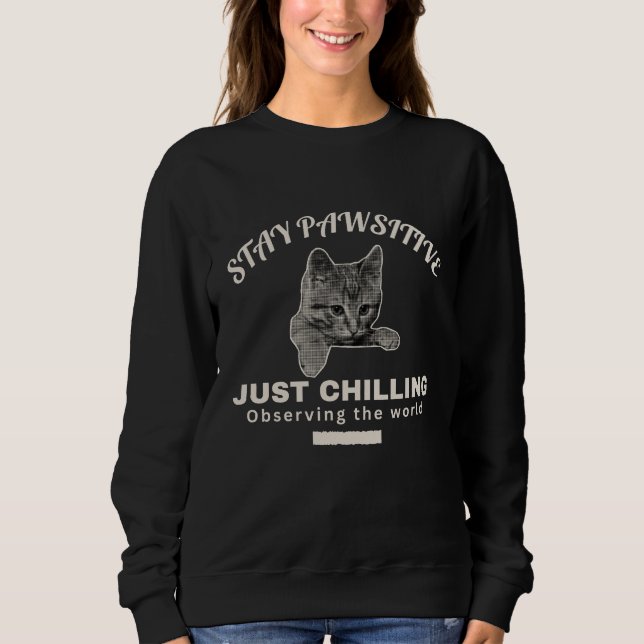 Den Ultimata Avslappningen: Kattillustration T Shirt (Framsida)