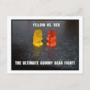 Den ultimata fighten med gummibjörnar vykort