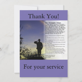 Den ultimata Prisare soldaten och veterankortet Tack Kort
