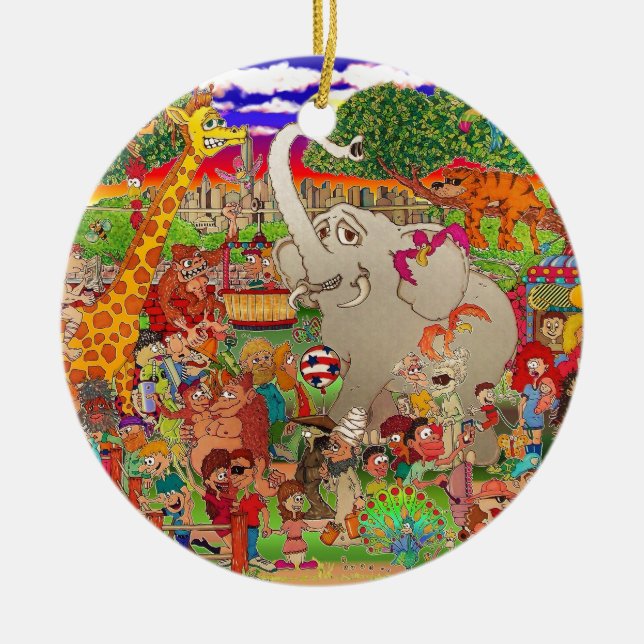 Den Uncaged Bronx zooen Julgransprydnad Keramik (Framsidan)