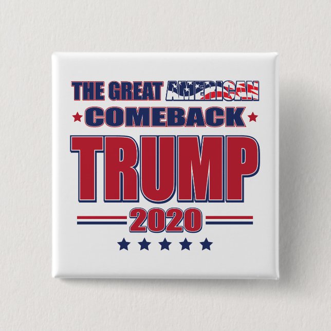 Den underbara amerikanska återkomsten - Trump 2020 Knapp (Framsida)