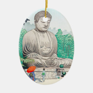 Den underbara Buddhaen på Kamakura FUJISHIMA Julgransprydnad Keramik