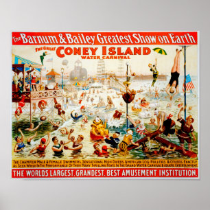 Den Underbara Coney Island Vatten Carnival Poster