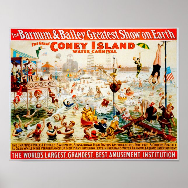 Den Underbara Coney Island Vatten Carnival Poster (Framsidan)