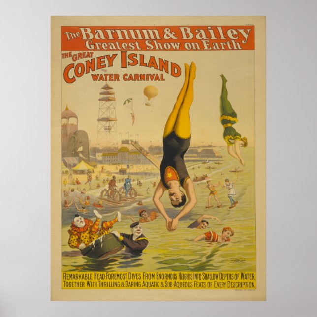 Den Underbara Coney Island Vatten Carnival Poster (Framsidan)