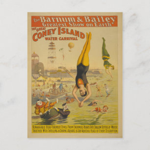 Den Underbara Coney Island Vatten Carnival Poster Vykort