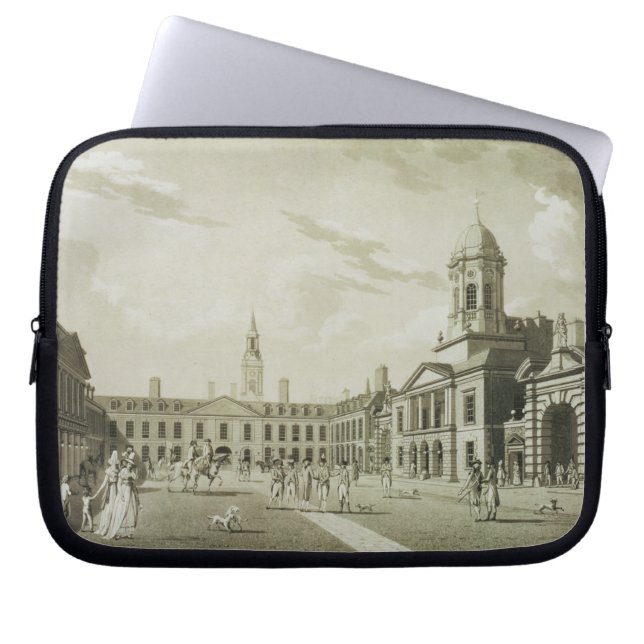 Den underbara domstolgården, Dublin slott, 1792 Laptop Sleeve (Framsidan)