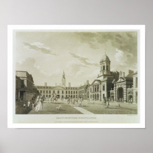 Den underbara domstolgården, Dublin slott, 1792 Poster