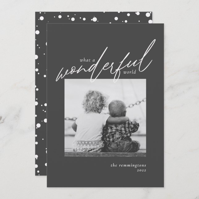 Den underbara, enkla fotojulklappen Black Kraft Julkort (Fram/baksida)