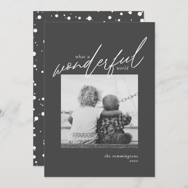 Den underbara, enkla fotonyårshyllan i världen julkort (Fram/baksida)