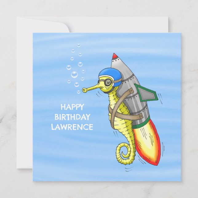 Den underbara Gulten Rocket Seahorse Kort (Framsida)
