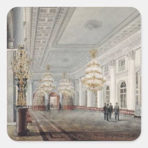 Den underbara Hallen, vinterslott, St Petersburg Fyrkantigt Klistermärke