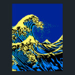 Den Underbara Hokusai-vågen i pop Art Stil-accent Poster<br><div class="desc">En anpassad design inspirerad av den Underbara vågen av Kanagawa som målats av den gamla japanska konstnären Hokusai. Den återges i en pulserande blå popart stil. Ljud bra, en underbar presentidé. Använda länken "Be den här designern" om du vill kontakta oss med dina speciella designförfrågningar eller om du behöver hjälp...</div>