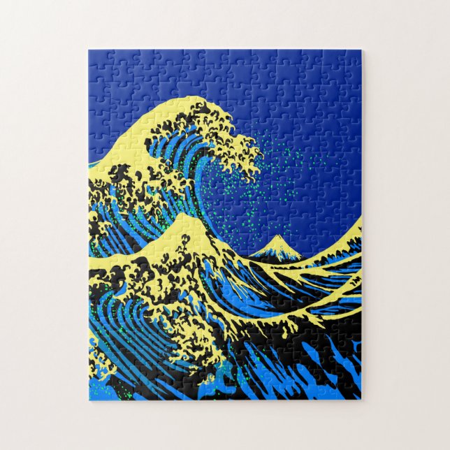 Den Underbara Hokusai-vågen i pop Art Stil-accent Pussel (Vertikal)