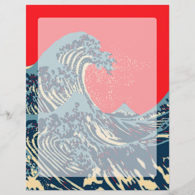 Den Underbara Hokusai-vågen i Vibrant Stil (Framsida)