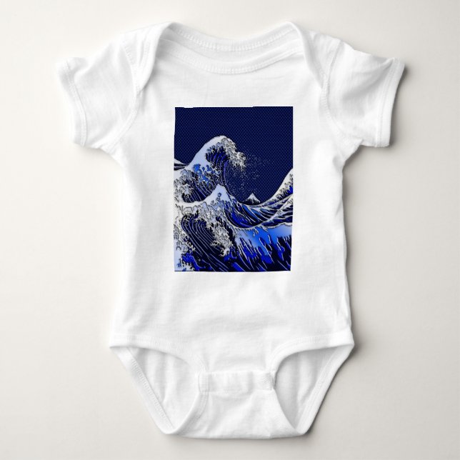 Den Underbara Hokusai Wave-kromfiberdekorn Tröja (Framsida)