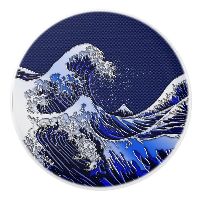 Den underbara Hokusaien vinkar modern stilar Knopp (Framsidan)