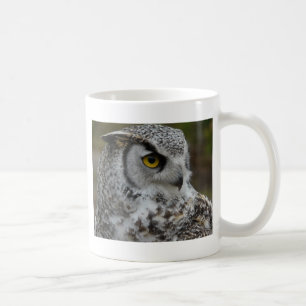 Den underbara Horned ugglan fotograferar Kaffemugg