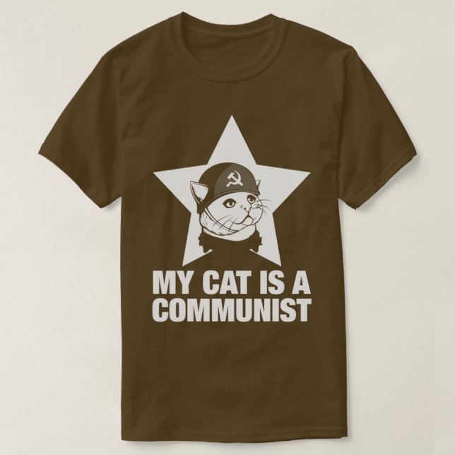 Den underbara kattgåvan mitt katt är kommunist t shirt (Design framsida)