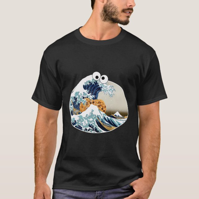 Den Underbara kokaineatvätten av Kanagawa Googly E T Shirt (Framsida)