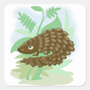 Den underbara lilla Pangolin Fyrkantigt Klistermärke