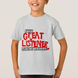 Den underbara lyssnare lurar den röda t-skjortan tee shirt