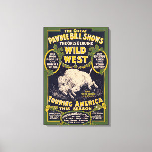 Den Underbara Pawnee Bill Shows, Vintage Circus Po Canvastryck