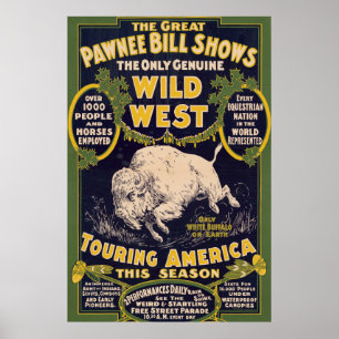 Den Underbara Pawnee Bill Shows, Vintage Circus Po Poster