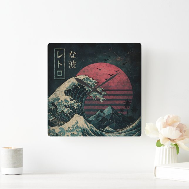 Den Underbara Retro Wave Classic Fyrkantig Klocka (Hem)