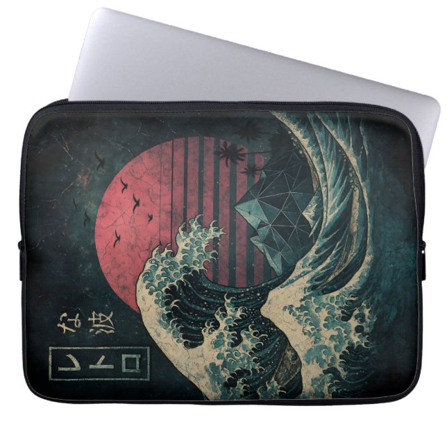 Den Underbara Retro Wave Classic Laptop Fodral (Framsidan)