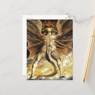 Den Underbara röda draken efter William Blake Helg Vykort