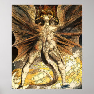 Den Underbara röda draken efter William Blake Poster