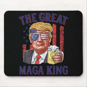 Den Underbara Roligten Maga Kung Trump är USA Flag Musmatta