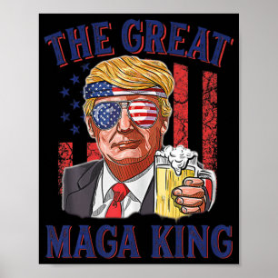 Den Underbara Roligten Maga Kung Trump är USA Flag Poster