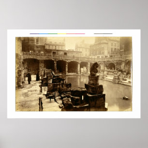 Den Underbara romerska baden, Bath (b/w bild) Poster